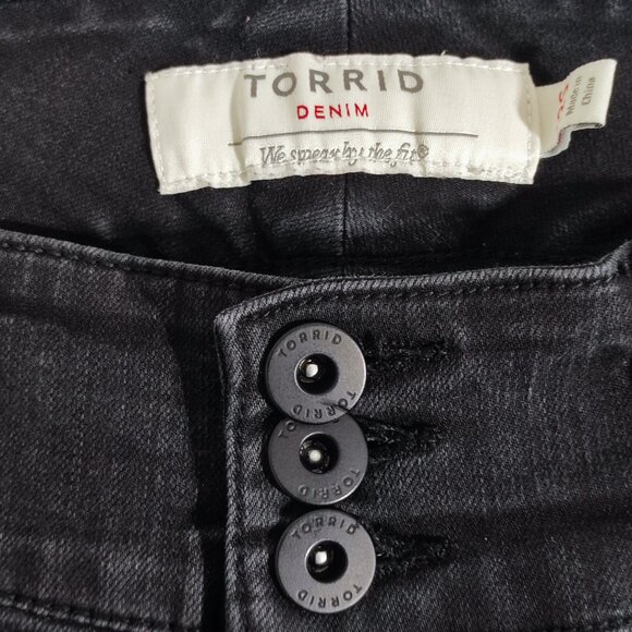 Torrid Denim women's size 12S dark grey jeggings ankle crop stretchy high rise - Picture 5 of 14